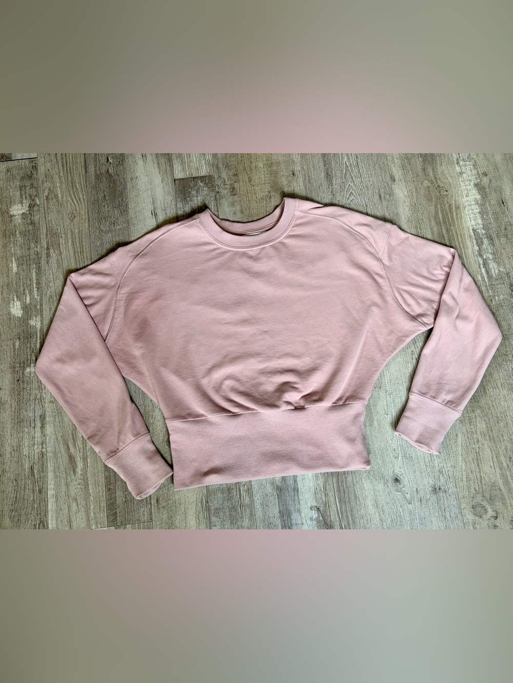 Athleta Oversized Cropped Pink Sweatshirt